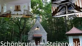Schönbrunn im Steigerwald (BA) Die zwei Glocken der Waldkapelle Sankt Anna (Turmaufnahme)