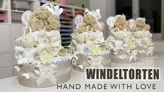 DIY Windeltorten neutral 1.114 Baby Geschenke zur Geburt Babyparty Diaper Cake Baby Shower Gifts