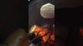 Tandoori Chicken and Naan in a Tandoor. #shorts #tandoori #tandoor
