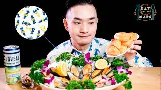 ASMR MUKBANG | GREEN MUSSELS | CRAMORANT POKÉMON SHIRT