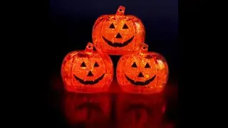 LIteCubes Pumpkin Jack O Lantern Light Up LED Ice Cubes