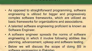 Scope of Software Engineering in Pakistan