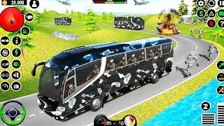 Bus simulator - army bus driving high mountain 🏔️ game - Android Gameplay
