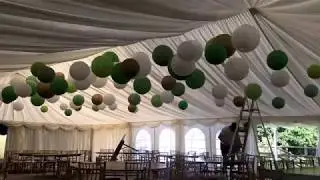 Dressing a Camelot Marquee with Coloured Paper Lanterns
