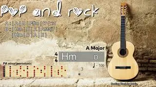 Pop Rock in A Major - Guitar Jam Track | 100 BPM [ Odulin's Backtracks 2021 ]