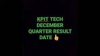 KPIT DECEMBER QUARTER RESULT DATE #kpit #kpittech #kpitlatestnews #birlasoft #borosilrenewables