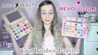 VIRAL RAINBOW PALETTES 🌈 BOMB DOT COM JOLIE BEAUTY & I HEART REVOLUTION EYESHADOW 💖