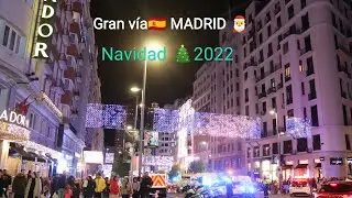 LUCES DE NAVIDAD DE GRAN V&Iacute;A🇪🇸 | As&iacute; esta iluminado Calle m&aacute;s importante de Madrid 2022