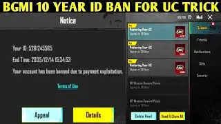 😰BGMI 10 YEAR ACCOUNT BAN FOR UC TRICK | DON'T DO THIS MISTAKE 😭 | 3 MB UPDATE & NOTICE