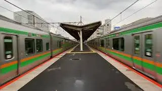 【お互い湘南色の同時発車】東海道線 横須賀線 戸塚駅 E231系1000番台+E233系3000番台 E233系3000番台+E231系1000番台 発車