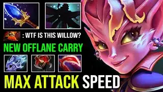 How to Hyper Offlane Carry Dark Willow with Max Attack Speed Shadow Realm 100% Machine Gun Dota 2