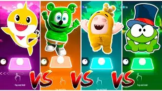 Baby Shark 🆚 Gummy Bear 🆚 Oddbods Bubbles 🆚 Om Nom. 🎶 Tiles Hop EDm Rush!