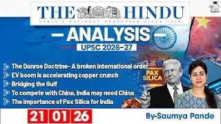 The Hindu Analysis | 21st January 2026 | Daily Newspaper Analysis for UPSC CSE | By Saumya Pande