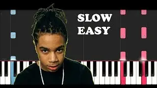 YBN Nahmir - Bounce Out With That (SLOW EASY PIANO TUTORIAL)