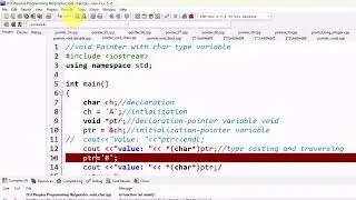 Lecture:84|pointer |void type pointer for char type variable| declaration & initialization | Pashto