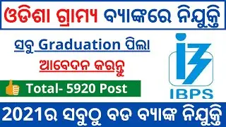 IBPS Clerk Recruitment 2021 | ଓଡିଶା ଗ୍ରାମ୍ୟ ବ୍ୟାଙ୍କରେ ନିଯୁକ୍ତି | Odisha new Bank job 2021 |