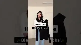 How to style black turtleneck top ✨#shorts #trending #new #dress #aesthetic #fyp