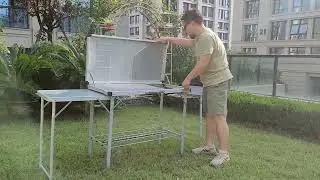 Deluxe portable outdoor camping kitchen table cooking station #camping #campingtable