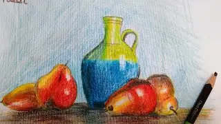 drawing still life coloring and shading color pencil