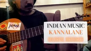 Kannalane on a 'Colorful' guitar found at a friend's place :)