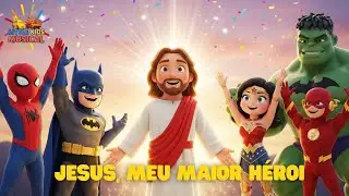 Jesus é o Maior Herói! 🎸🔥 Louvor Infantil Animado com Super-Heróis | Música Gospel Para Crianças