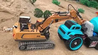 Bridge Construction Vehicles - Excavator Rescue Concrete Truck - Funny Stories Excavator