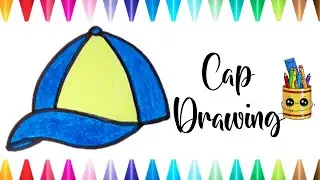 How to Draw a CAP| Summer season Drawing week| Crayons Drawing for kids | Coloring