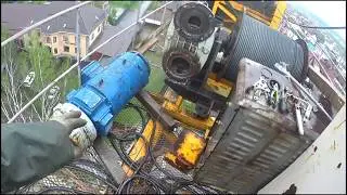 разорвало грузовой редуктор , башенный кран QTZ 160 , двух двигательная лебедка , замена редуктора