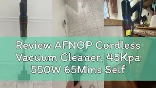 Review AFNOP Cordless Vacuum Cleaner, 45Kpa 550W 65Mins Self-Standing Vacuum Cleaners for Home, Stic