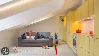 NEVER TOO SMALL: Wes Anderson Inspired Attic Apartment, Madrid 42sqm/452sqft