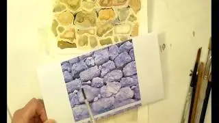 How to paint a dry stone wall in watercolours -  part 1
