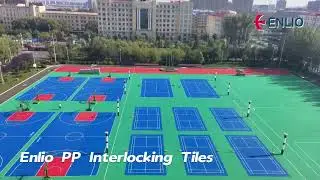 Enlio outdoor sports court tiles for basketball court