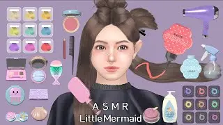 [ASMR] 🧜‍♀️Danielle transform into Little Mermaid Ariel | hair salon | beauty makeup animation