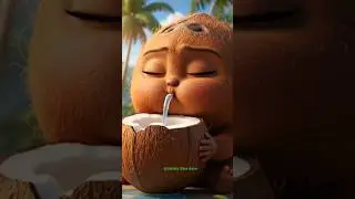 Baby Coconut Drink 🥥🌴 | Juicy ASMR Pixar #CoconutASMR #FruitBaby #PixarStyle #CuteASMR #JuicyASMR