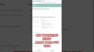 Admit card out CTU WORKSHOP STAFF RECRUITMENT 2024