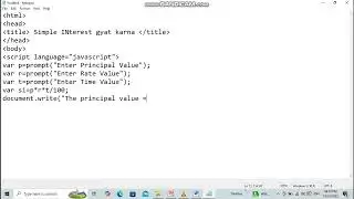 D #javascript  -#inputs value  के आधार पर #simpleinterest calculate करना  ।