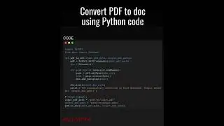 Convert PDF to doc using Python code 