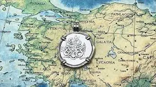 Genuine Ancient Greek Pergamon Serpents and Cista Mystica Tetradrachm Coin in White Gold Necklace