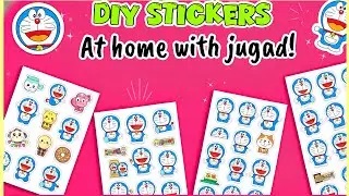 DIY stickers at home with jugaad 👍🏻😁|Easy DIY Doraemon sticker at home |Doraemon stationery
