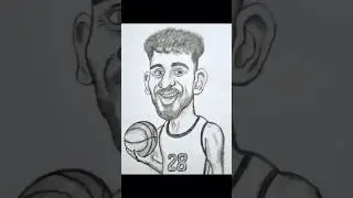 Рисунок карикатуры Альперена СЕНГУНА🏀 #шорты #нба #хьюстонрокетс #альперенсенгун #карикатура #сша...