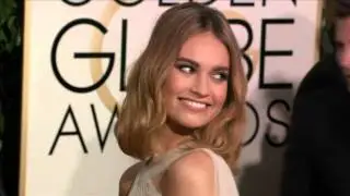 Lily James Golden Globe Awards Fashion Arrivals (2016) | ScreenSlam