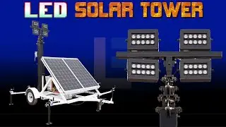 LED 1060 Watt Solar Tower - 30' Mast - (4) 100W Lamps - Backup Diesel Genset - Timer & Dusk/Dawn