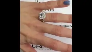 1.85 carat Round Diamond in Cushion Halo Engagement Ring
