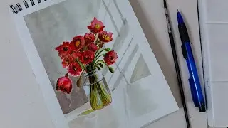 Flowers painting tutorial for beginners ll water colour flower painting 🖌️🖌️