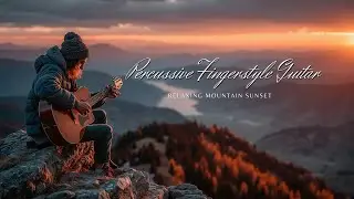 Percussive Fingerstyle Guitar USA Travel | Relaxing Mountain Sunset Instrumental Aesthetic