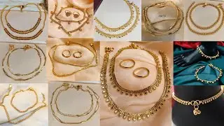 Gold payal designs with price l gold anklets light Weight l daily wear gold anklets...