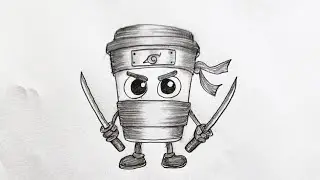 Cappuccino Assassino Drawing | Fun & Easy Ninja Coffee Cup Sketch Tutorial