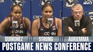 Geno Auriemma, Sarah Strong on UConn's blowout win over Creighton