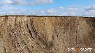 Paleocene folded strata with numerous volcanic ash layers