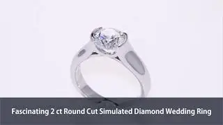 Fascinating 2 ct Round Cut Simulated Diamond Wedding Ring